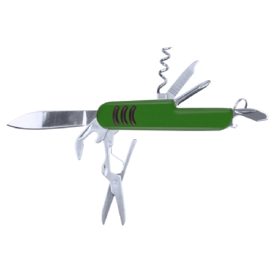 Nóż wielofunkcyjny, scyzoryk, 9 funkcji V8702-06 zielony
