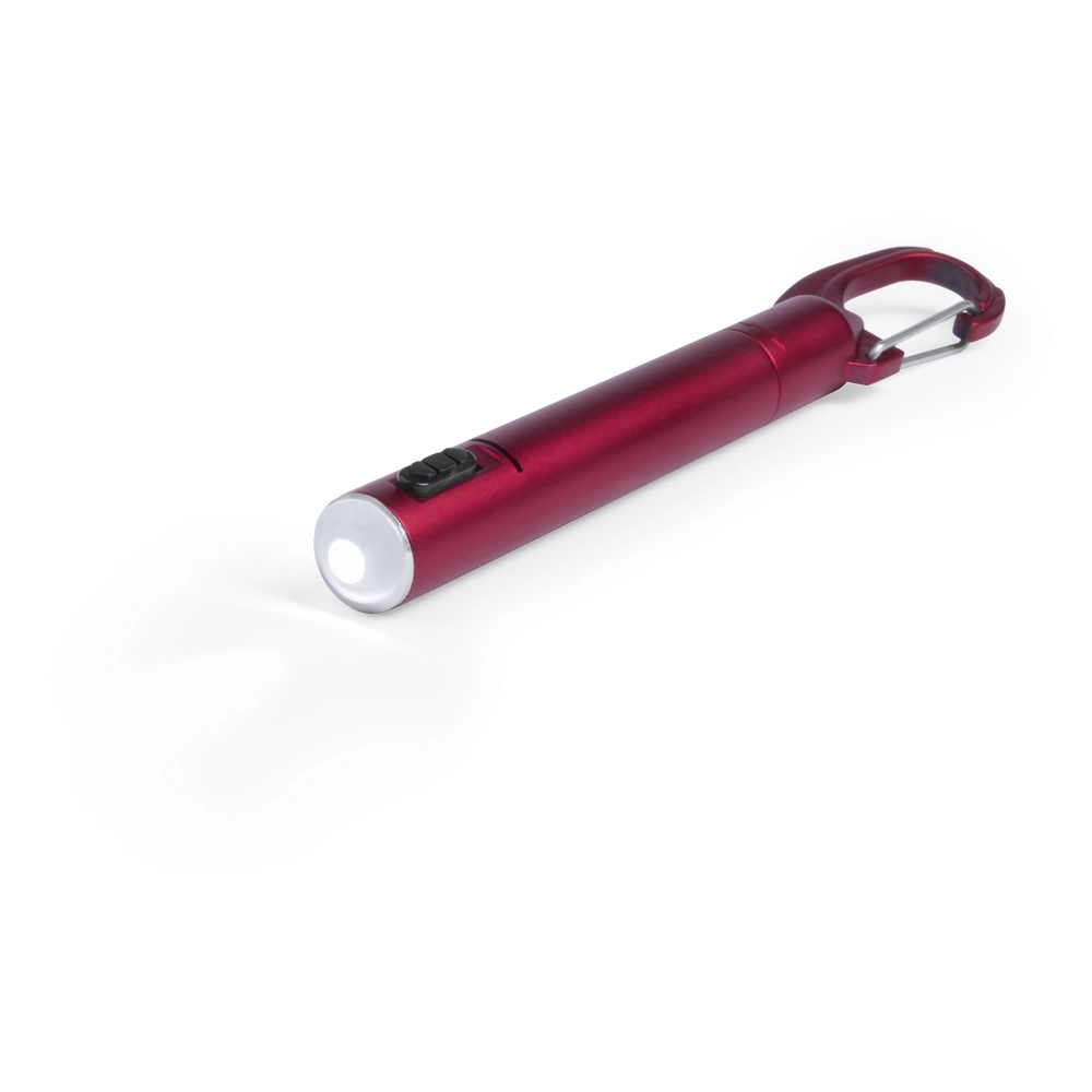 Latarka 1 LED, długopis i karabińczyk V8735-05 czerwony