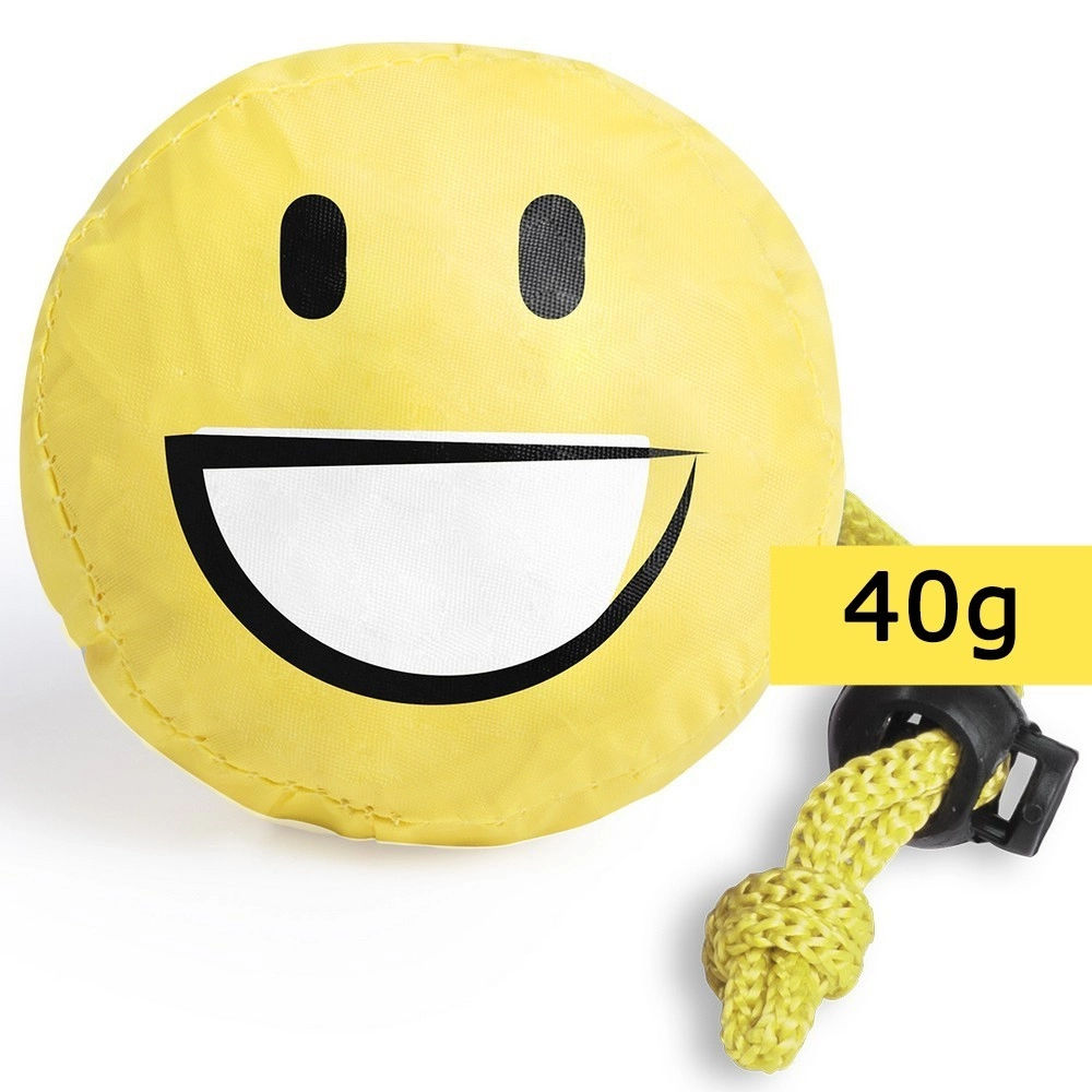 Torba na zakupy uśmiechnięta buzia, składana V8970-08A żółty