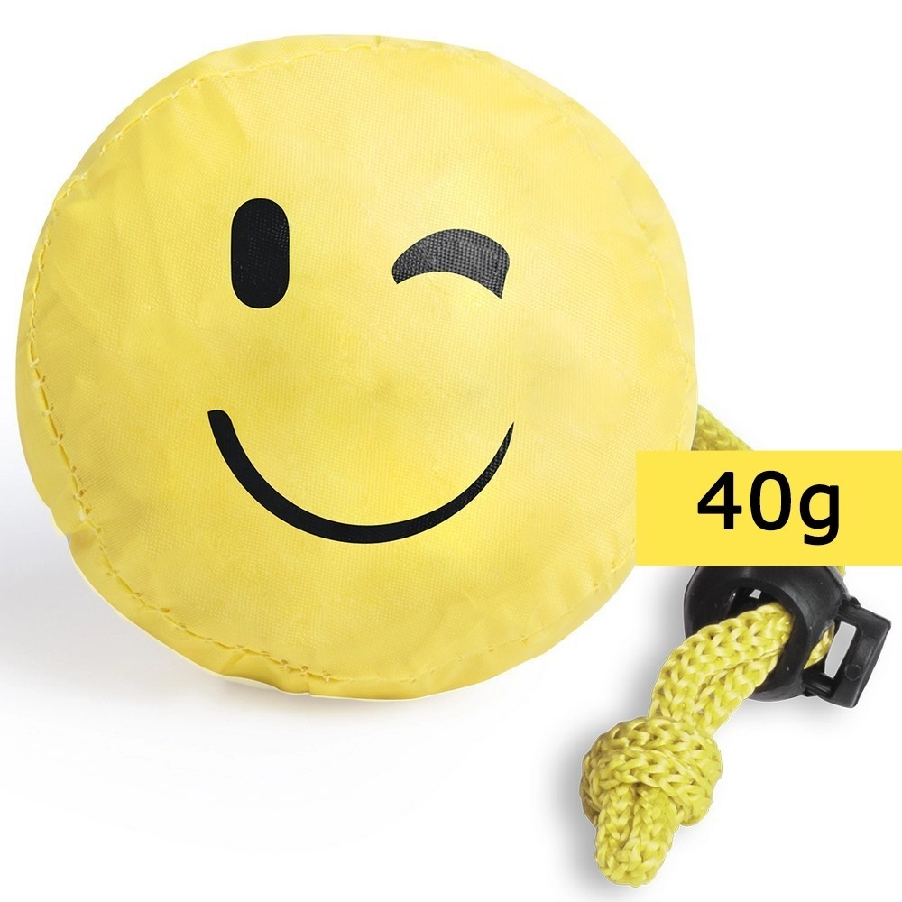 Torba na zakupy uśmiechnięta buzia, składana V8970-08B żółty