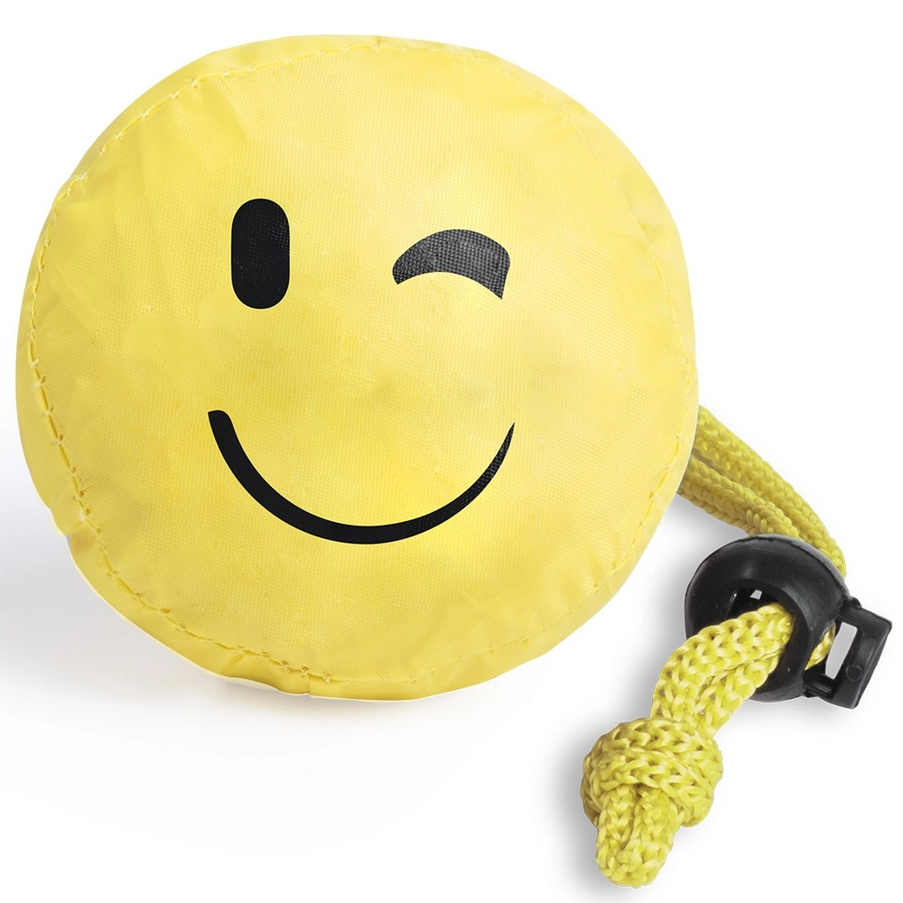 Torba na zakupy uśmiechnięta buzia, składana V8970-08B żółty