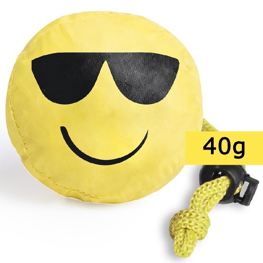 Torba na zakupy uśmiechnięta buzia, składana V8970-08C żółty