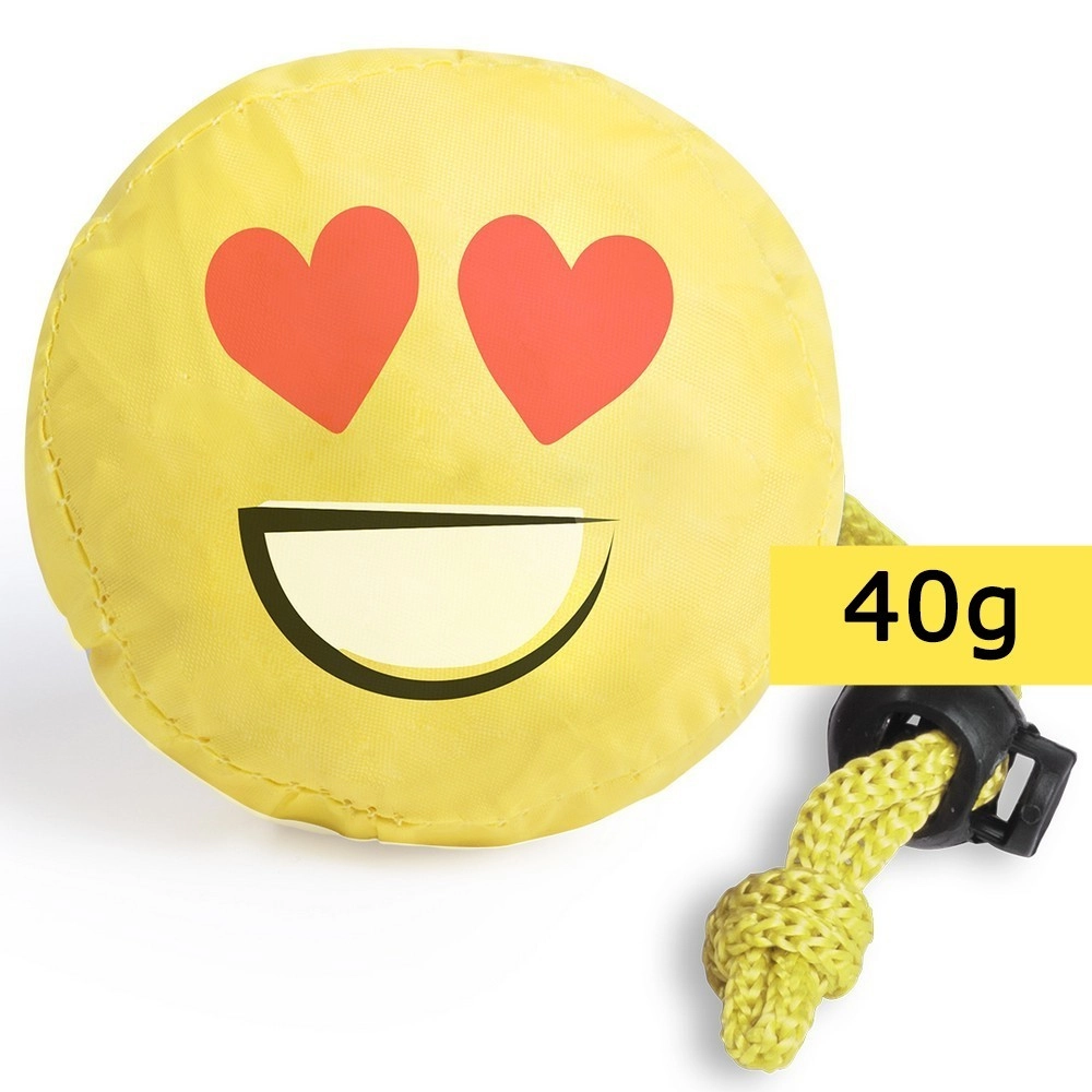 Torba na zakupy uśmiechnięta buzia, składana V8970-08D żółty