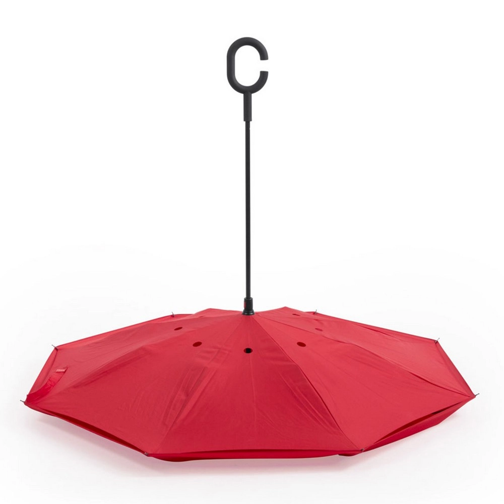 Odwracalny parasol manualny V8987-05 czerwony