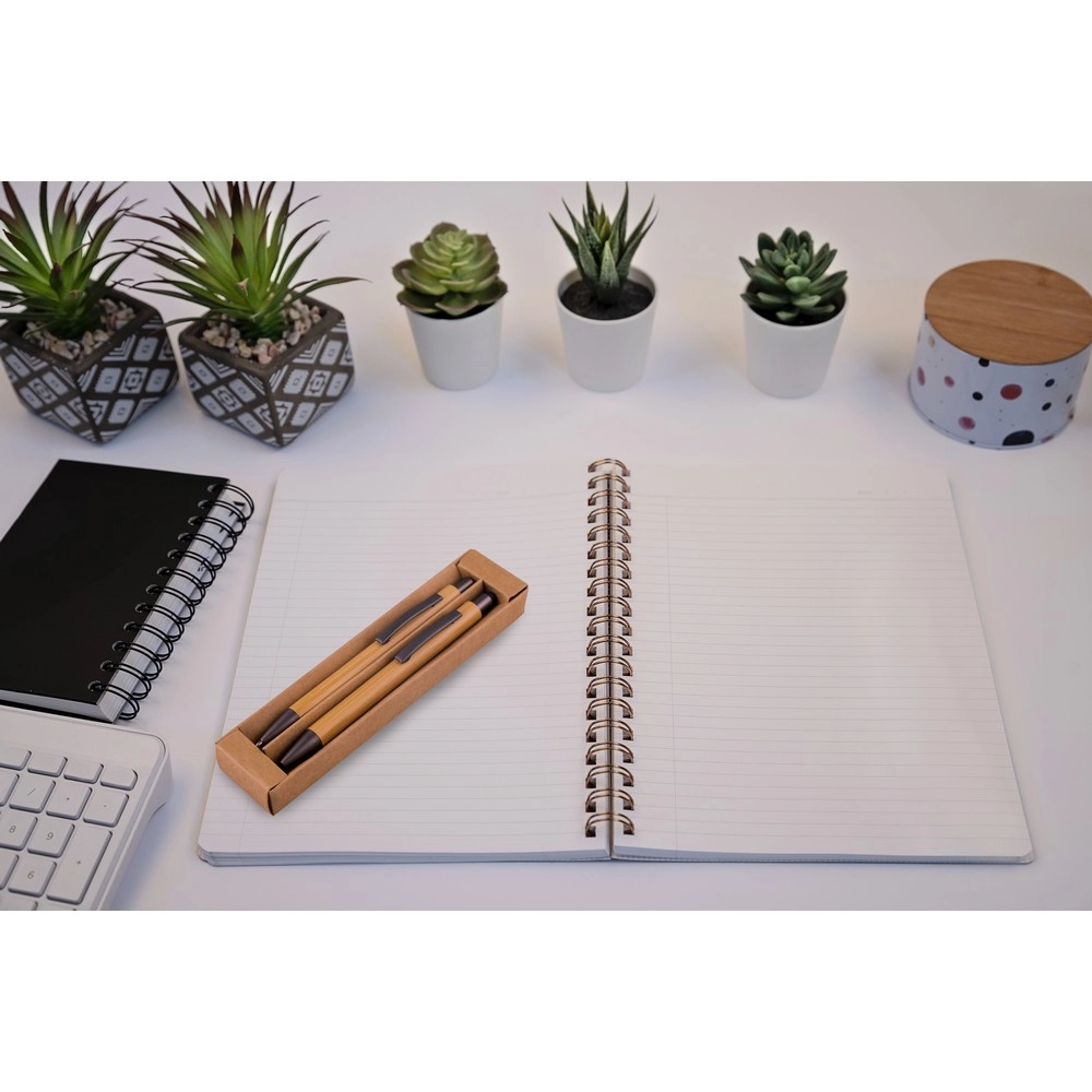 Bambusowy zestaw piśmienny, długopis touch pen i ołówek mechaniczny | Wallace V9342-17