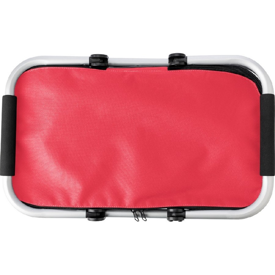 Koszyk poliestrowy, składany, torba termoizolacyjna V9432-05 czerwony