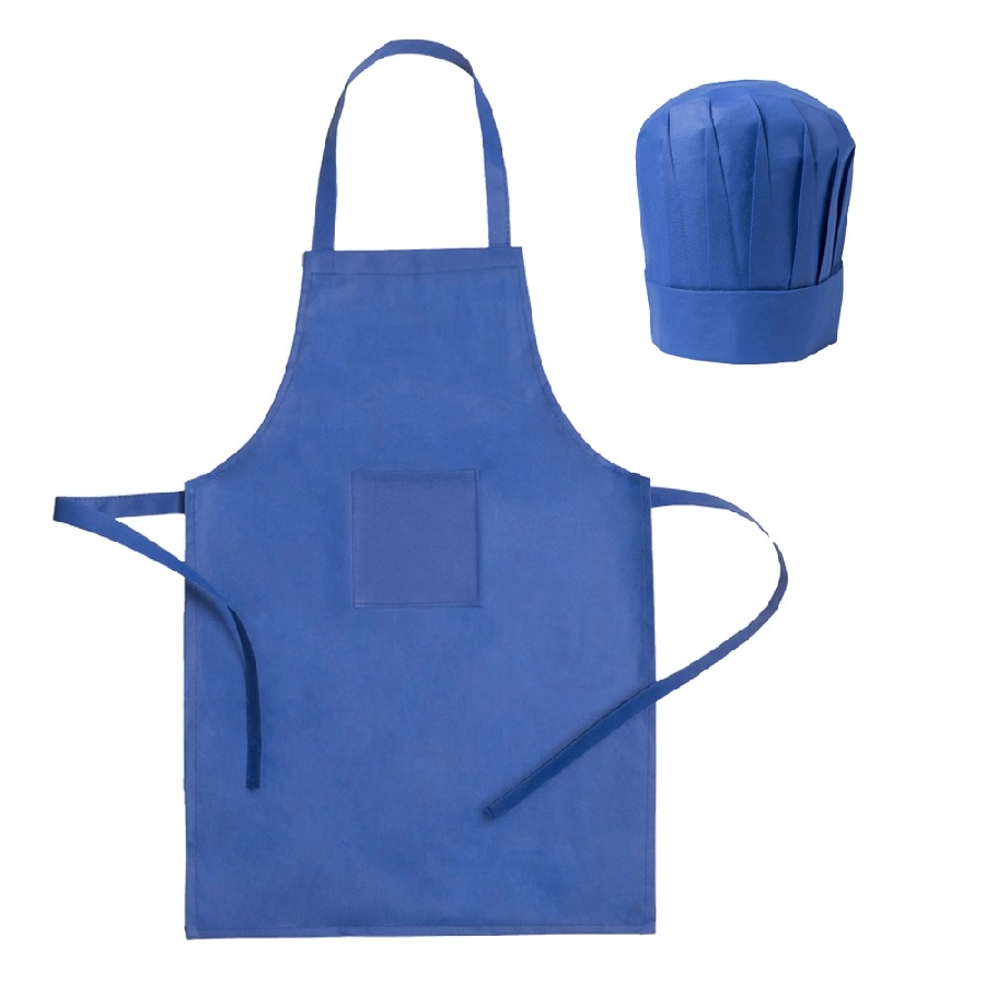 Zestaw kucharza, fartuch kuchenny i czapka kucharska, rozmiar dziecięcy V9542-11 niebieski