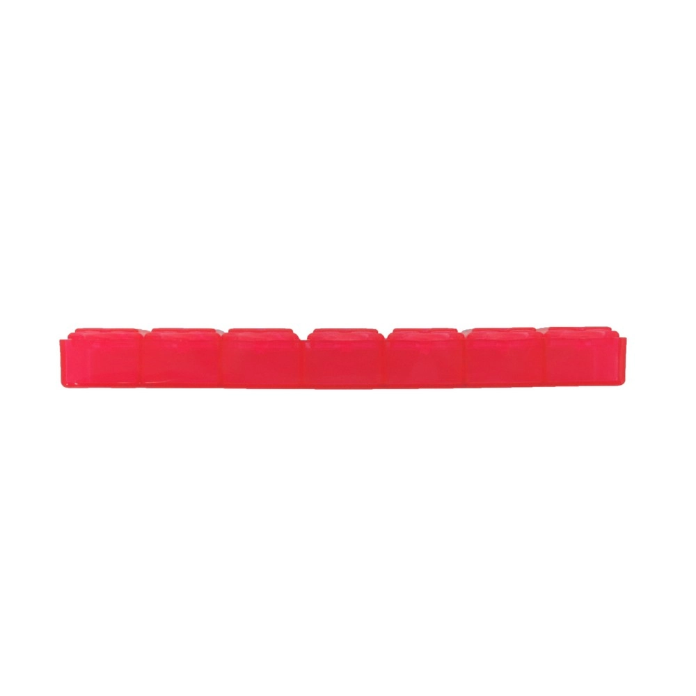 Pojemnik na tabletki z 7 przegrodami V9597-05 czerwony