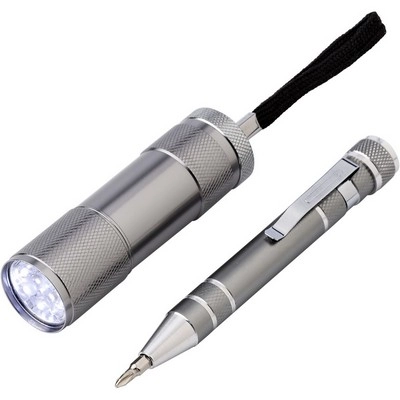 Zestaw narzędzi, latarka LED, śrubokręt wielofunkcyjny V9767-32