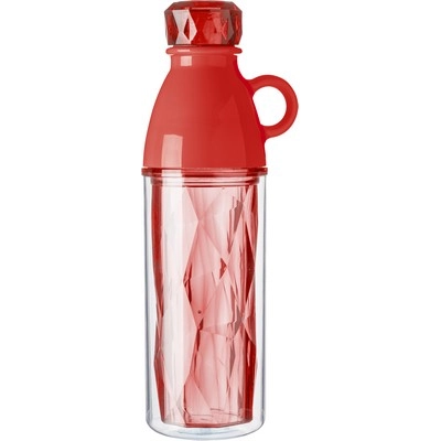 Geometryczna butelka sportowa 500 ml V9870-05 czerwony