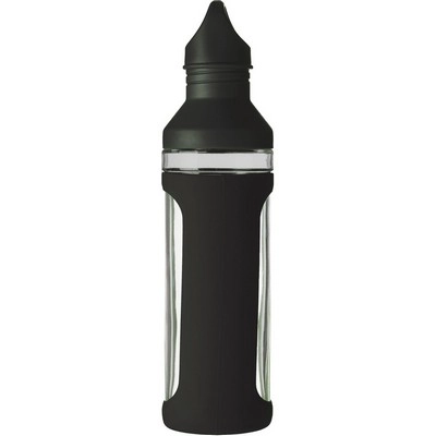 Szklana butelka 590 ml V9874-03 czarny