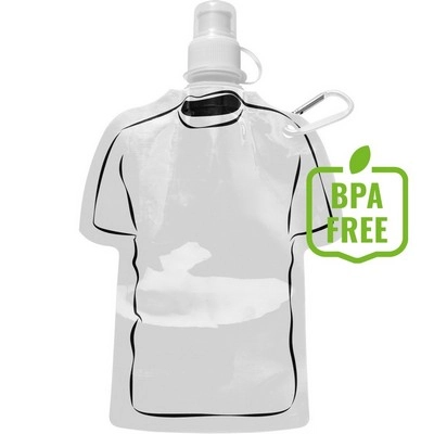 Składana butelka sportowa 320 ml koszulka V9903-02 biały