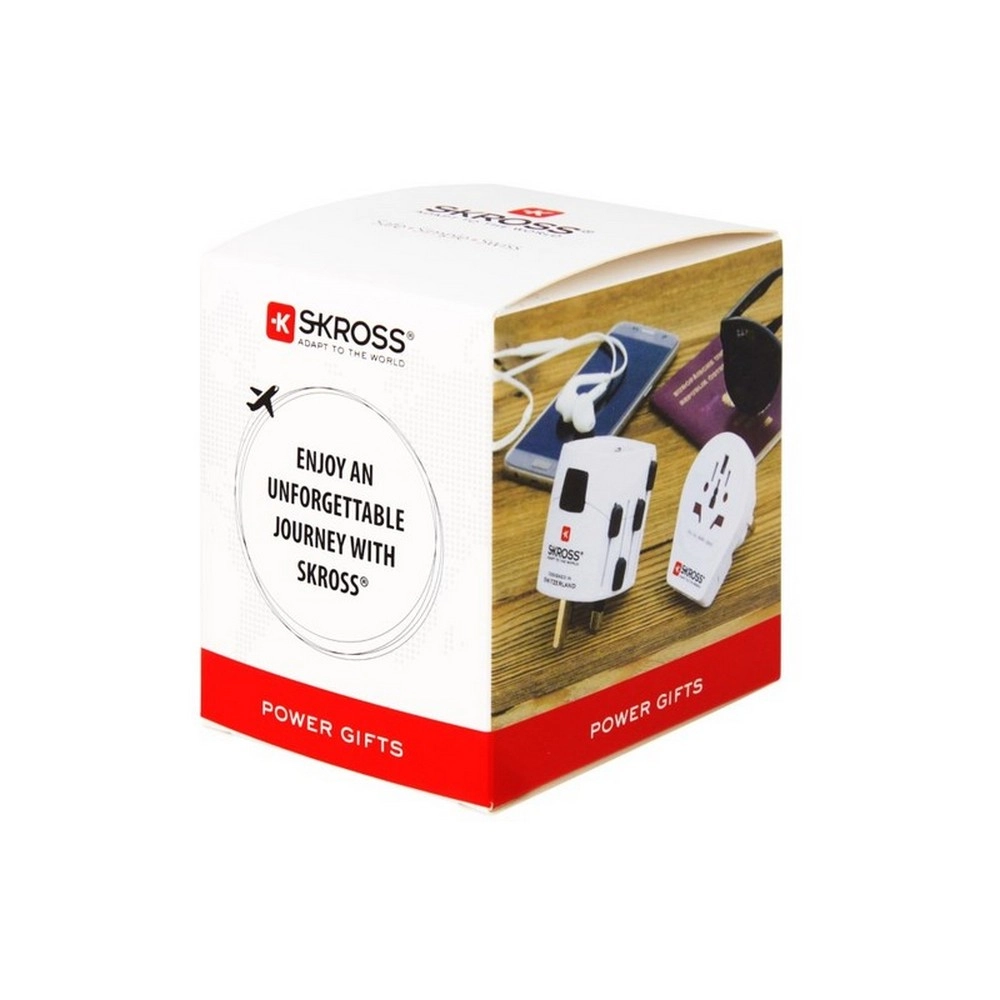 Uniwersalna ładowarka, adapter podróżny SKROSS PRO – World and USB VSK03-02 biały