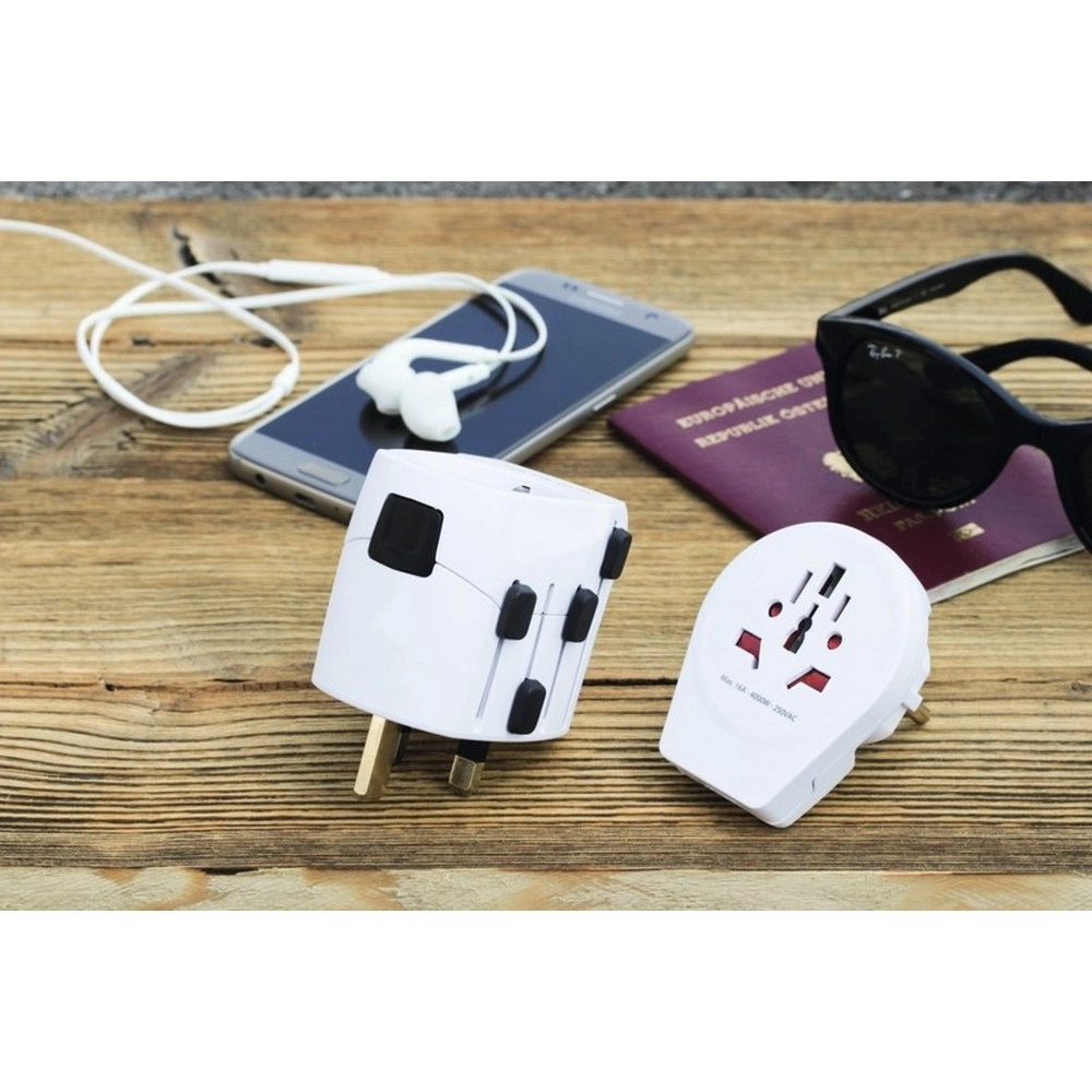 Uniwersalna ładowarka, adapter podróżny SKROSS PRO – World and USB VSK03-02 biały
