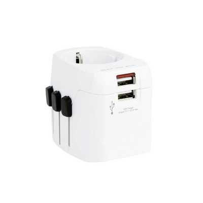 Kompaktowa uniwersalna ładowarka, adapter podróżny SKROSS PRO Light USB VSK04-02 biały