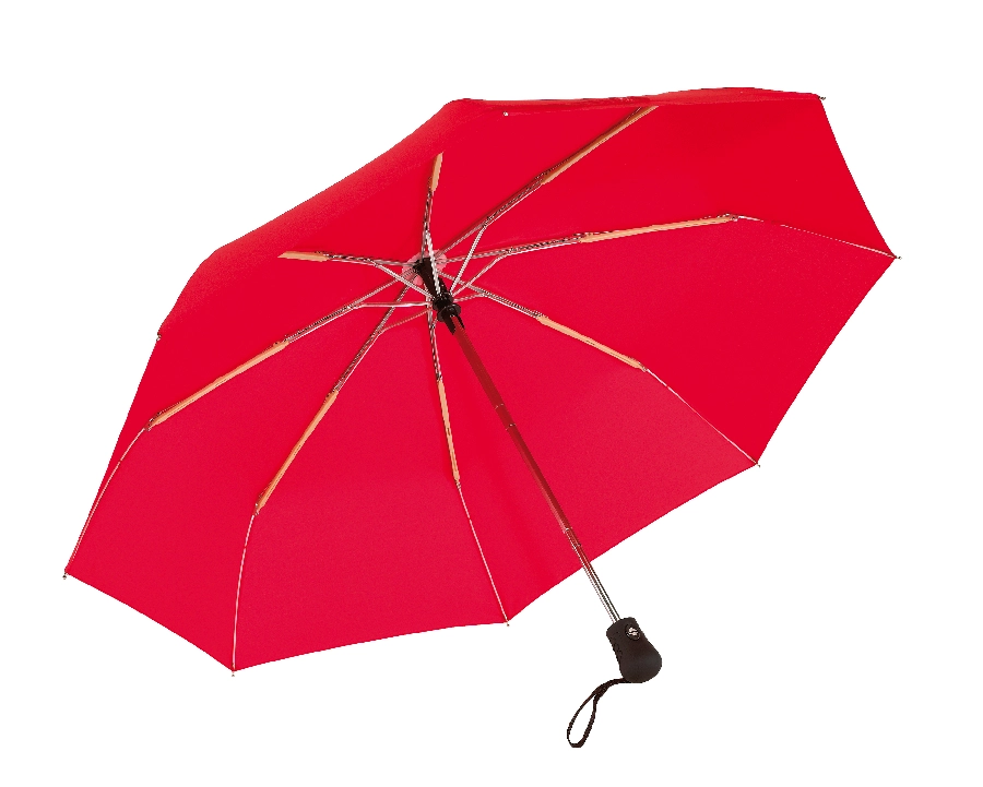 Automatyczny, wiatroodporny, kieszonkowy parasol BORA, czerwony 56-0101186 czerwony