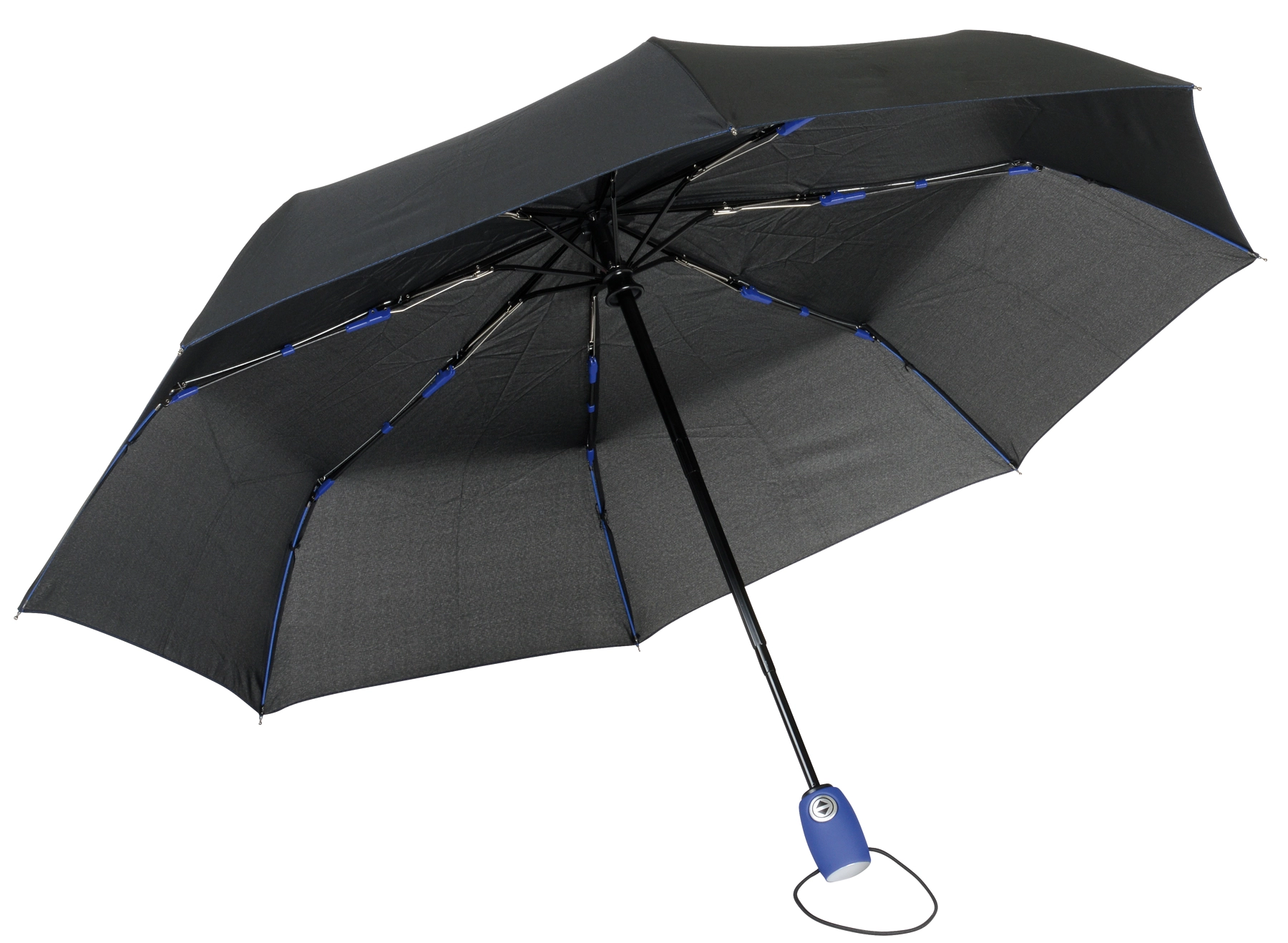 Automatyczny, wiatroodporny, kieszonkowy parasol STREETLIFE, czarny, niebieski 56-0101250 czarny