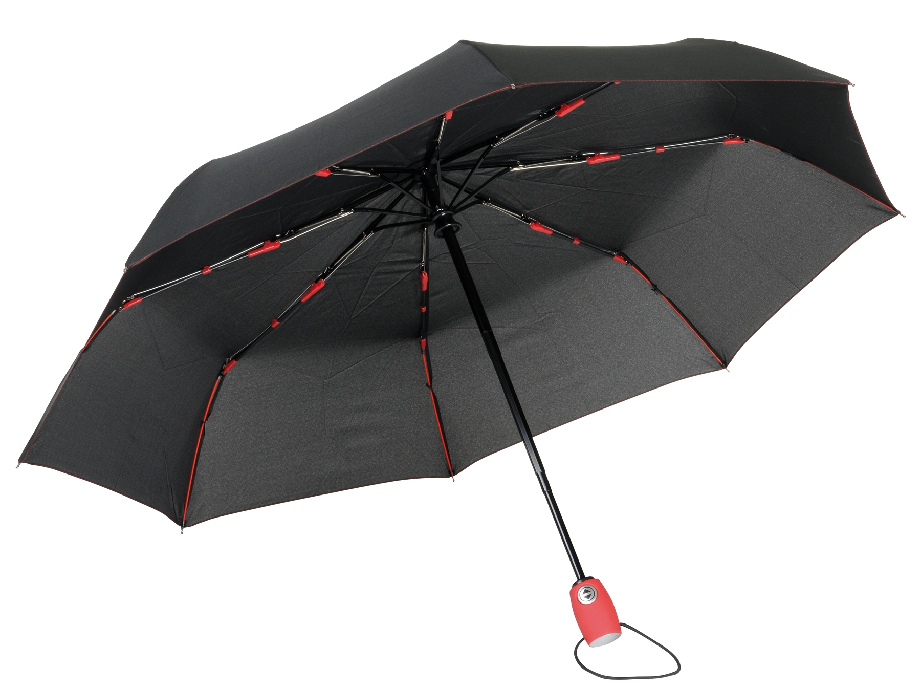 Automatyczny, wiatroodporny, kieszonkowy parasol STREETLIFE, czarny, czerwony 56-0101251 czarny