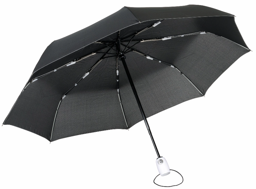 Automatyczny, wiatroodporny, kieszonkowy parasol STREETLIFE, biały, czarny 56-0101252 biały