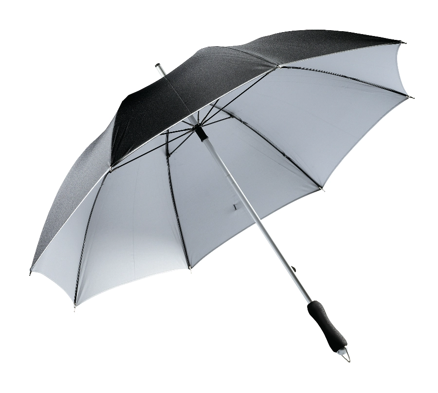 Lekki parasol JOKER, czarny, srebrny 56-0103181 czarny