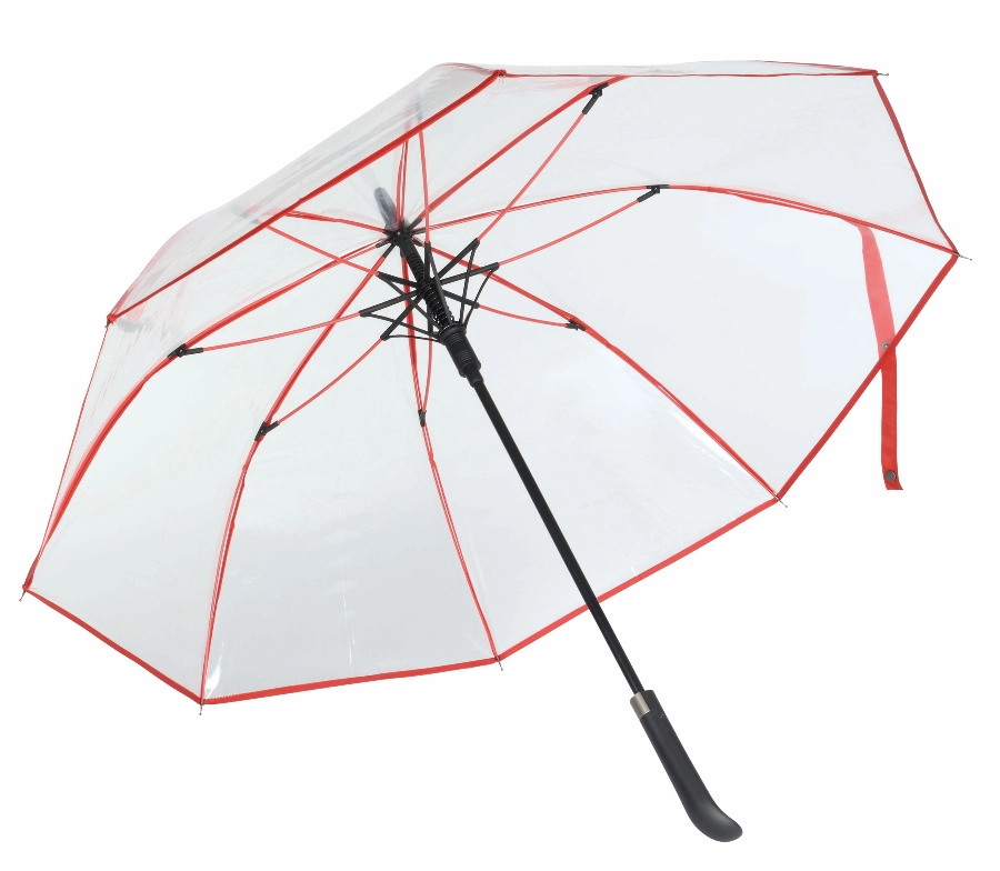 Automatyczny parasol VIP, czerwony, transparentny 56-0103403