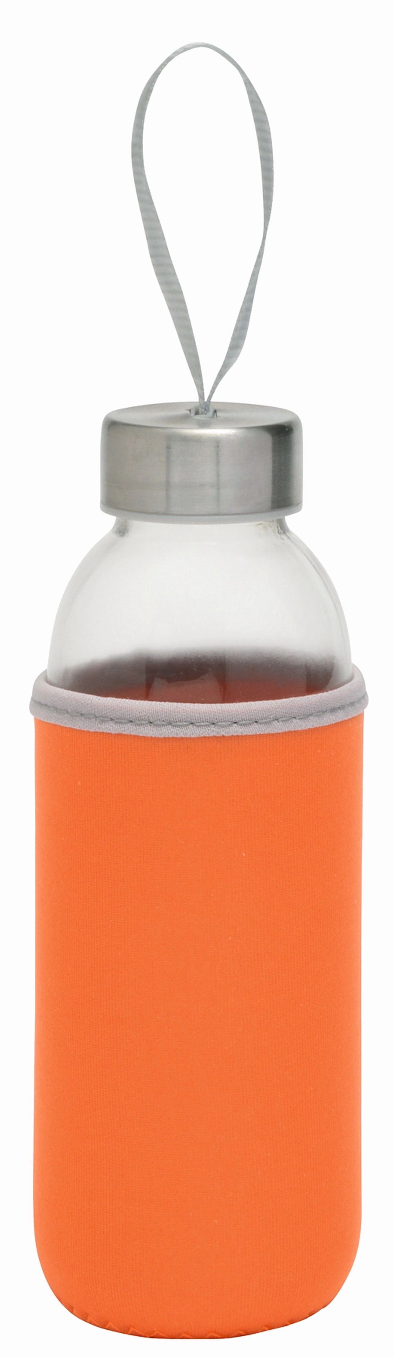 Szklana butelka TAKE WELL, pomarańczowy, transparentny 56-0304235 pomarańczowy