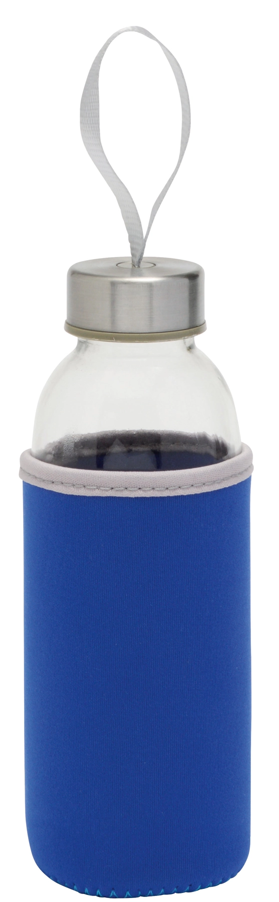 Szklana butelka TAKE WELL, niebieski, transparentny 56-0304240