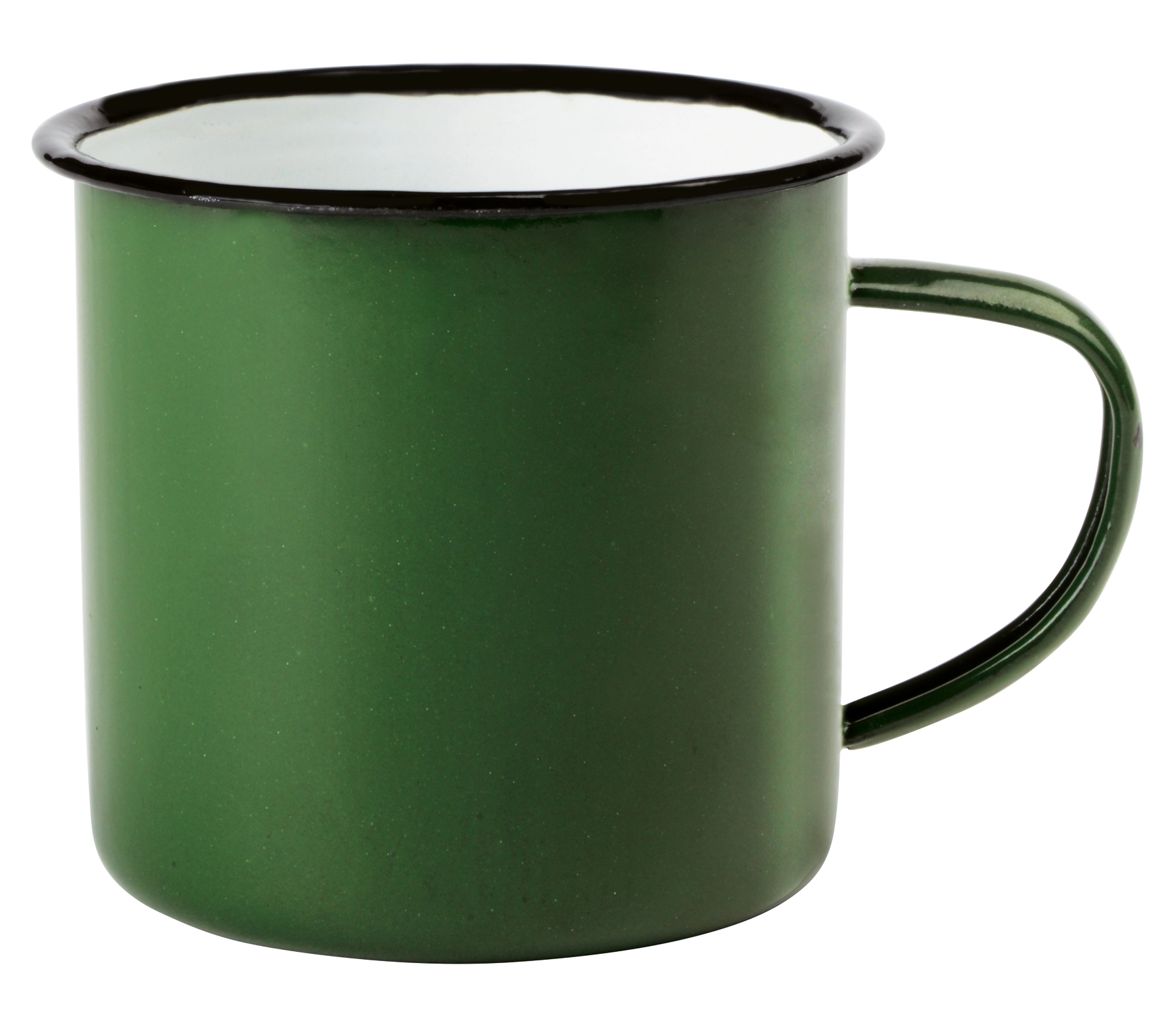 Kubek emaliowany RETRO CUP, biały, zielony 56-0304424