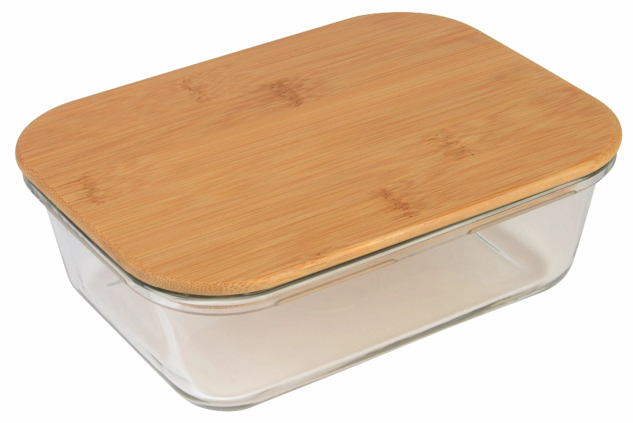 Pudełko na lunch ROSILI L z bambusową pokrywką. Pojemność ok. 1060 ml., brązowy, transparentny 56-0306028