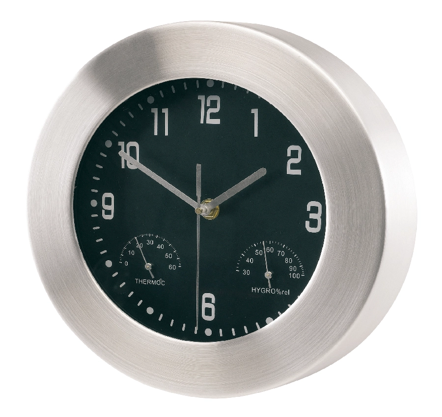 Aluminiowy zegar ścienny JUPITER, srebrny 56-0401220 srebrny
