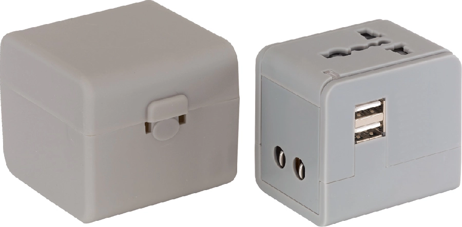 Adapter podróżny TRAVEL MATE, szary 56-0402713 szary