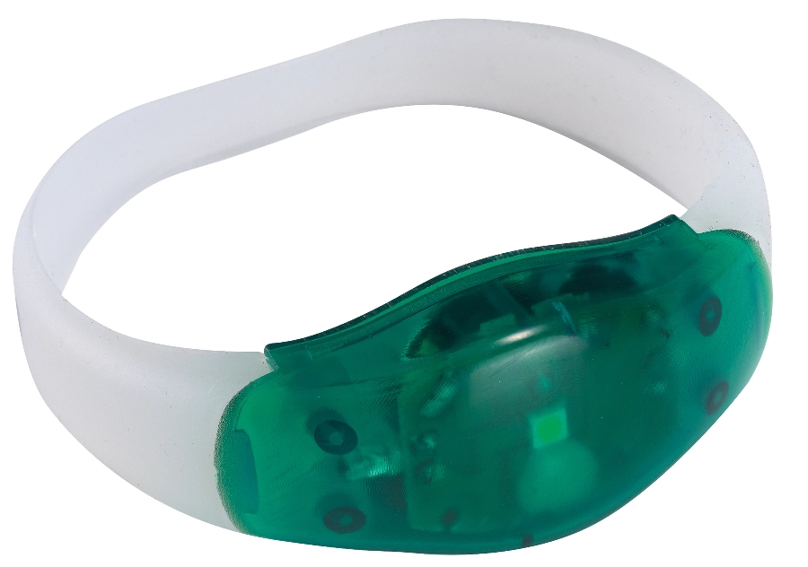 Świecąca opaska na rękę FESTIVAL, transparentny, zielony 56-0403129 zielony