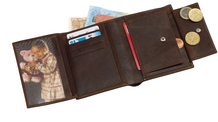 Skórzany portfel WILD STYLE II, brązowy 56-0404467 brązowy