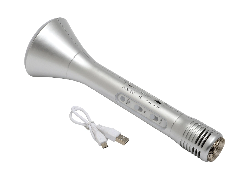 Mikrofon karaoke CHOIR, srebrny 56-0406220 srebrny
