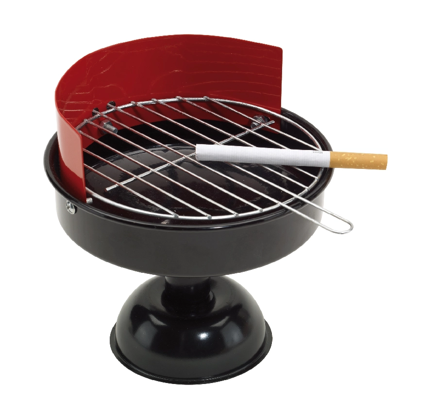 Popielniczka w kształcie grilla BBQ, czarny, czerwony 56-0499049 czerwony