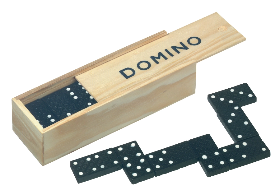 Klasyczna gra DOMINO, czarny, drewniano 56-0501011 czarny