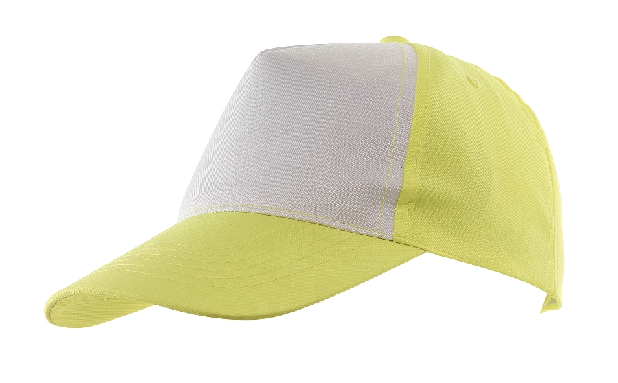 5 segmentowa czapka SHINY, biały, żółty 56-0701801 żółty