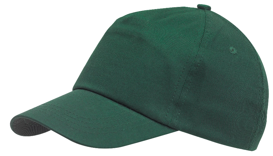 5-segmentowa czapka FAVOURITE, ciemnozielony 56-0702054 zielony