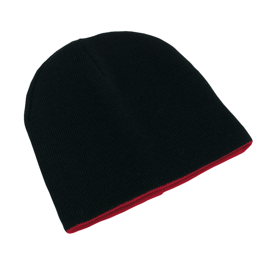 Dwustronna czapka NORDIC, czarny, czerwony 56-0702602 czarny
