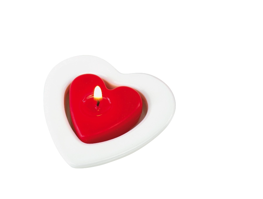 Zestaw świeczek, 2 HEARTS, czerwony/biały 56-0902180 biały