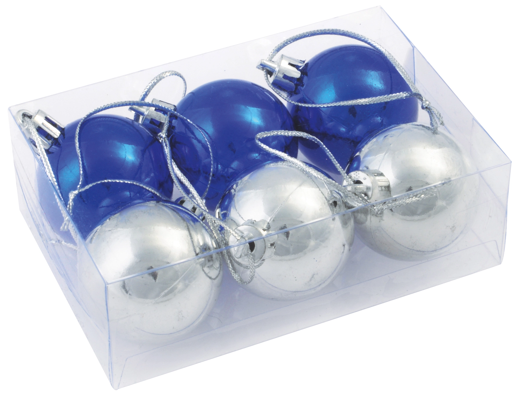 Ozdoby świąteczne XMAS LINE, niebieski, srebrny 56-0905021
