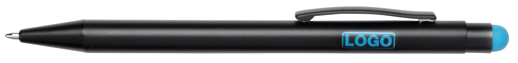 Długopis aluminiowy BLACK BEAUTY, czarny, jasnoniebieski 56-1101759