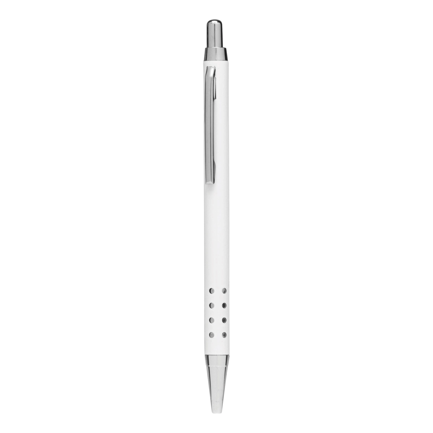 Mosiężny długopis BUDAPEST, biały błyszczący 56-1102182
