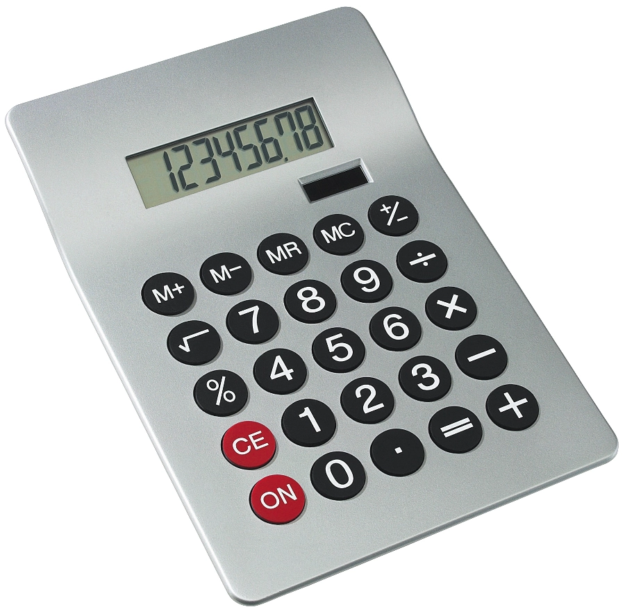 Kalkulator GLOSSY, srebrny 56-1104467 srebrny
