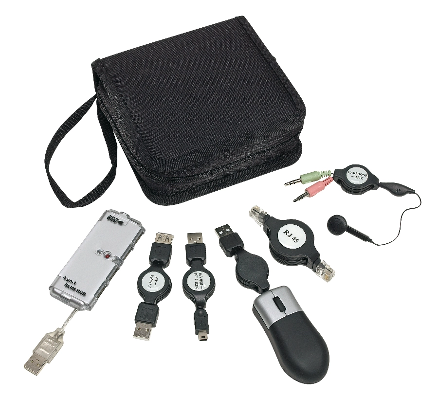 Przenośny zestaw USB, HACKER, czarny 56-1107310 czarny
