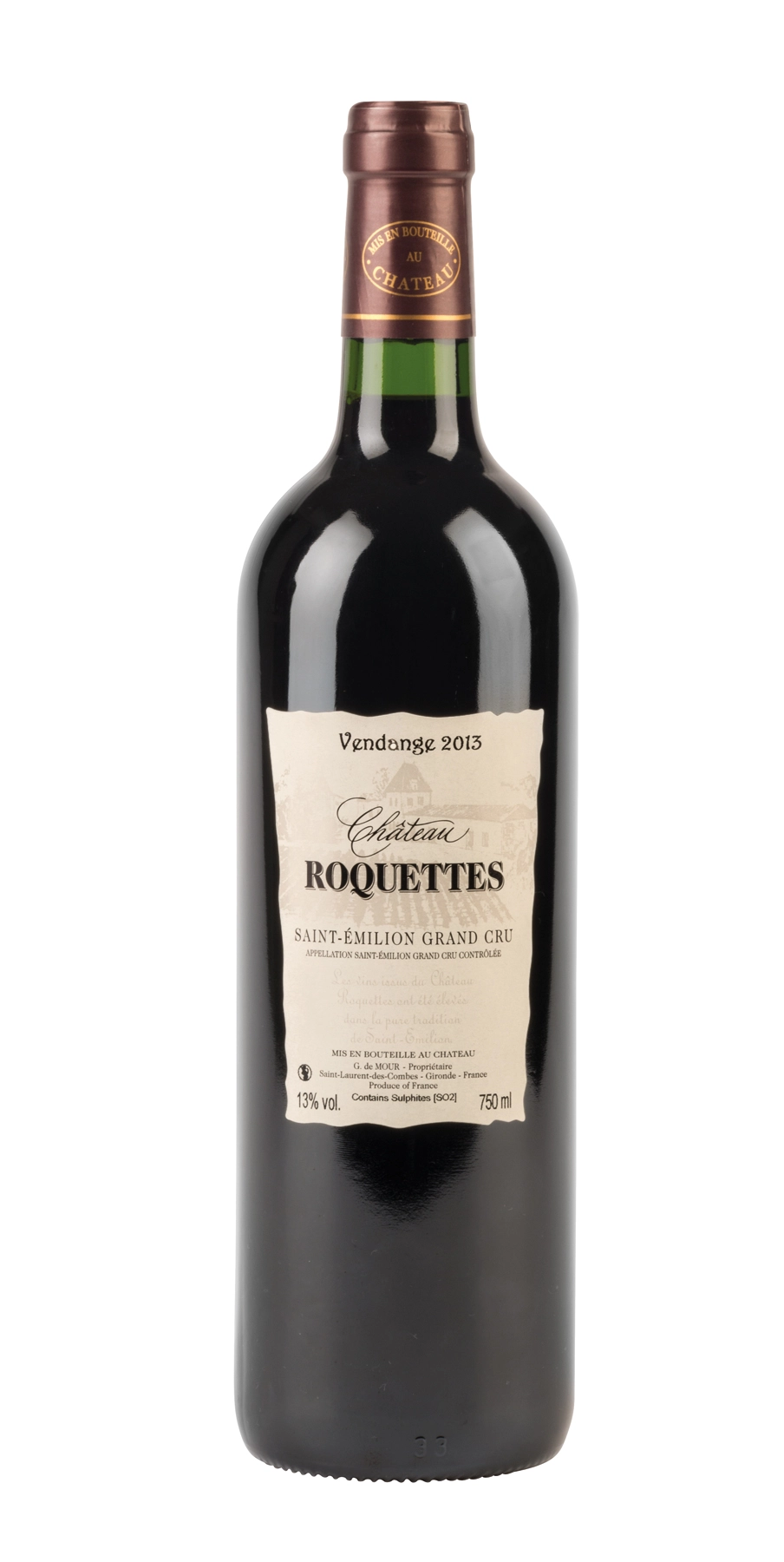 Wino CHÂTEAU ROQUETTES – SAINT-ÉMILION, Vintage 2013 56-1205002