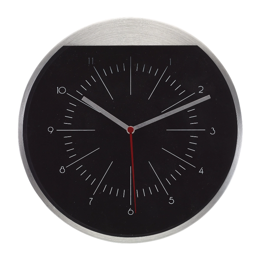 Zegar ścienny ROUNDABOUT, czarny, srebrny 58-0401217 czarny