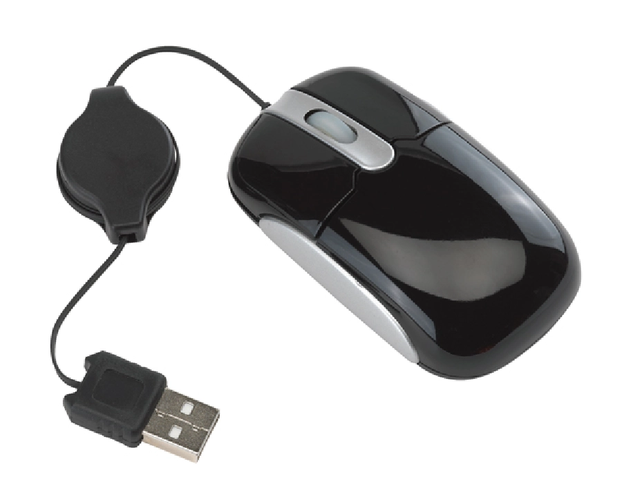 Mini mysz USB, INPUT, srebrny 58-1102510 czarny