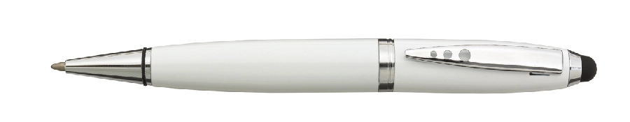 Długopis ze stali nierdzewnej TOUCH DOWN, biały, srebrny 58-8113001 biały