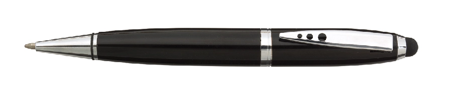 Długopis ze stali nierdzewnej TOUCH DOWN, czarny, srebrny 58-8113002 czarny